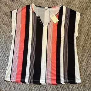 Striped summer sleeveless top